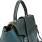 Borsa a mano Céline in pelle di vitello granata color petrolio