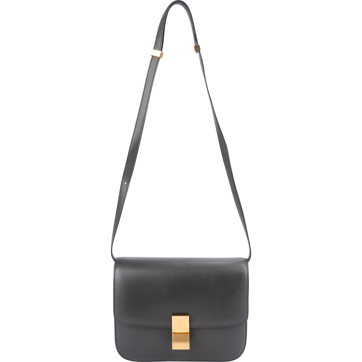 Celine Grey Calfskin Medium Classic Box Crossbody Bag