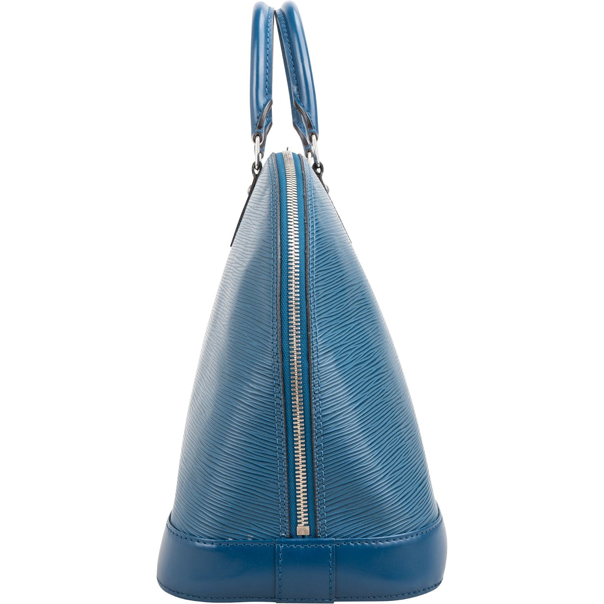 Borsa a mano Louis Vuitton Alma GM in pelle Epi blu