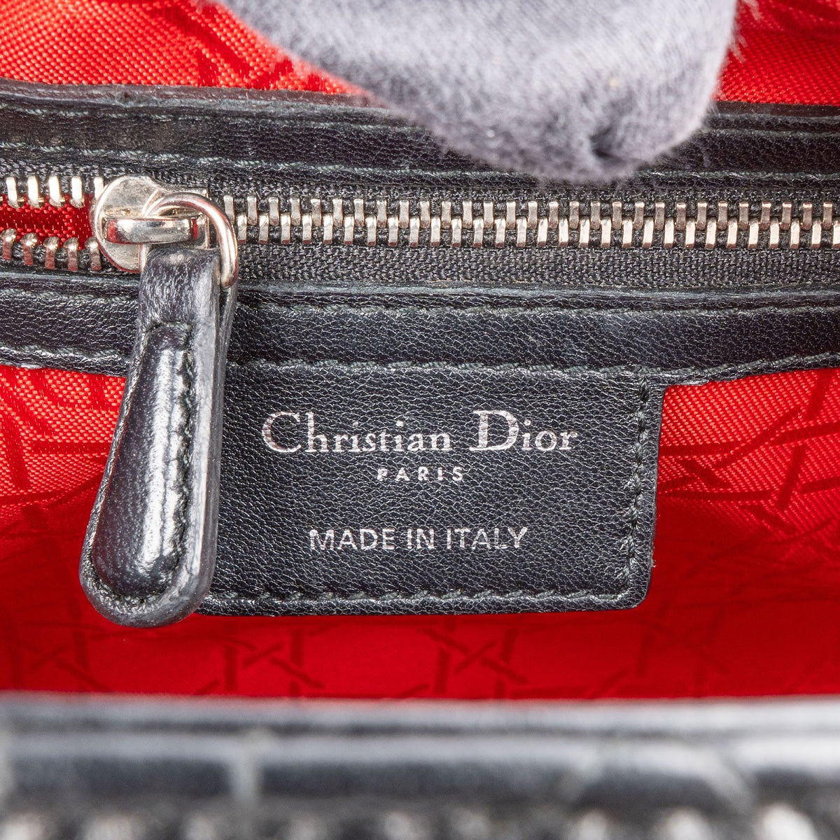 Christian Dior Black Quilted Lambskin Lady Dior Handbag