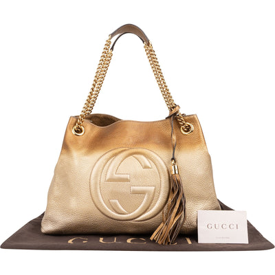 Borsa a tracolla Gucci Soho in pelle bicolore con catena