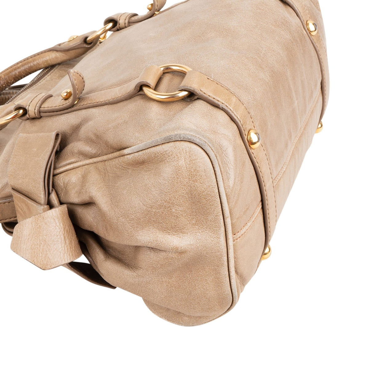 Miu Miu Vitello Lux Leder Bow Small Satchel Handtasche, Bild 7 von 11