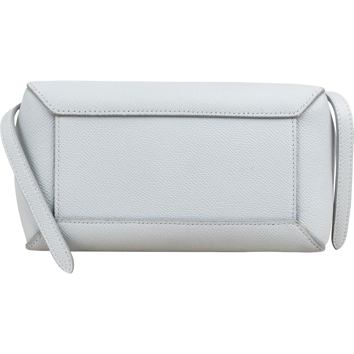 Borsa a mano Céline Nano Belt in pelle di vitello martellata azzurra