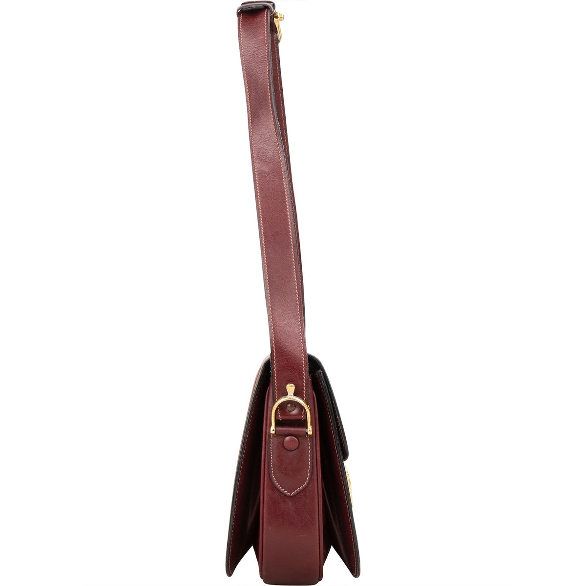 Sac à épaule Celine Bordeaux Bocalf Flap Triomphe
