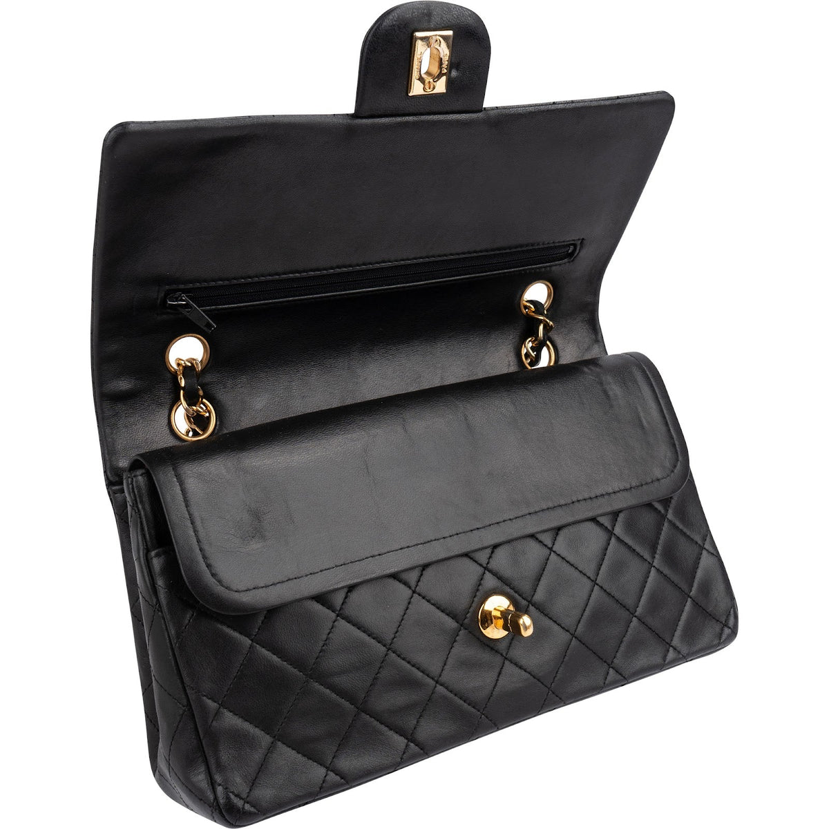 Chanel Medium Double Flap aus gestepptem Lammleder – Ansicht 12