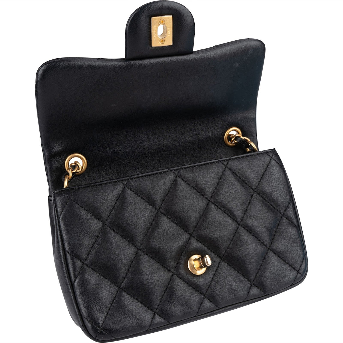 Chanel Quilted Lambskin Heart Charms Mini Rectangular Single Flap Crossbody Tas