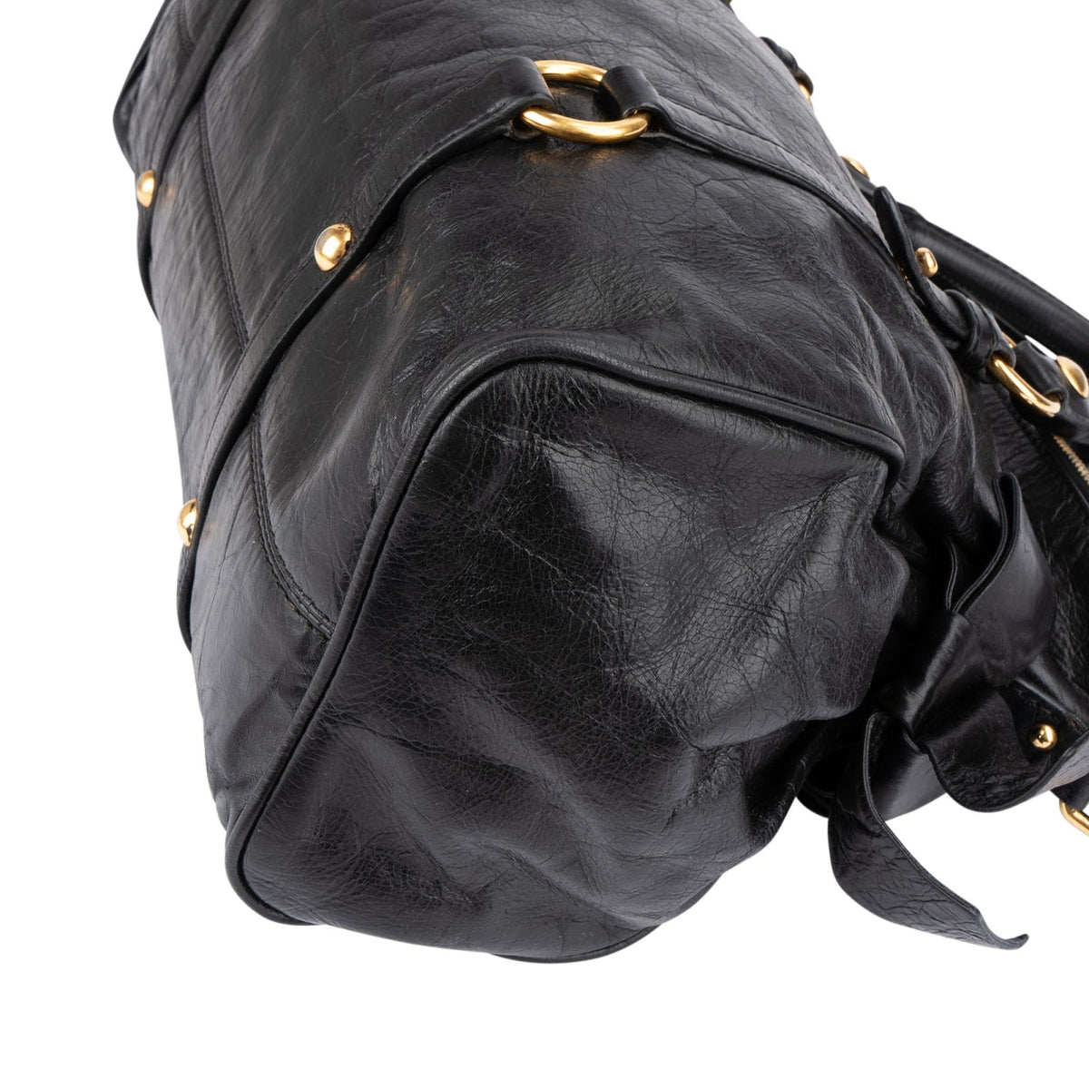 Miu Miu Vitello Lux Leder Bow Satchel Handtasche, Bild 8 von 11