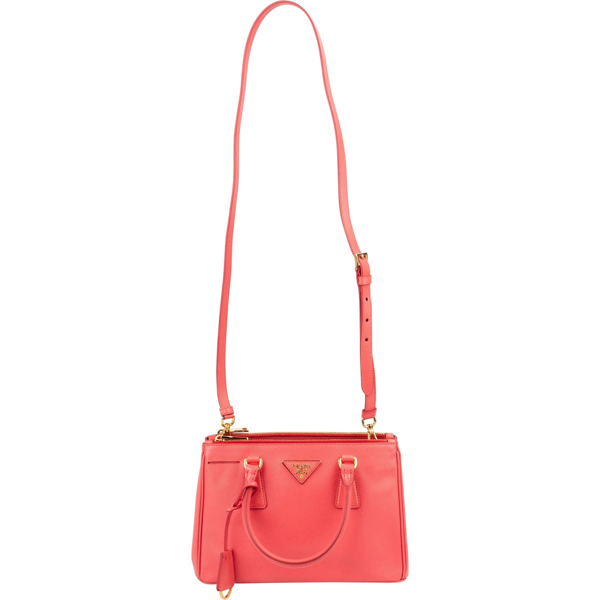 Bolso pequeño Galleria de Prada en piel Saffiano rosa
