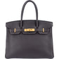 Bolso Hermès Birkin 30 de piel Togo en color azul oscuro (Prunoir)