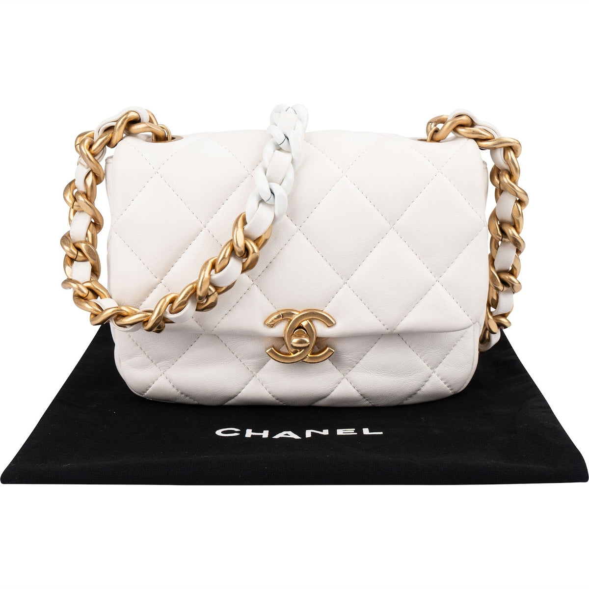 Chanel gewatteerde lamsleren tweekleurige Candy Chain schoudertas