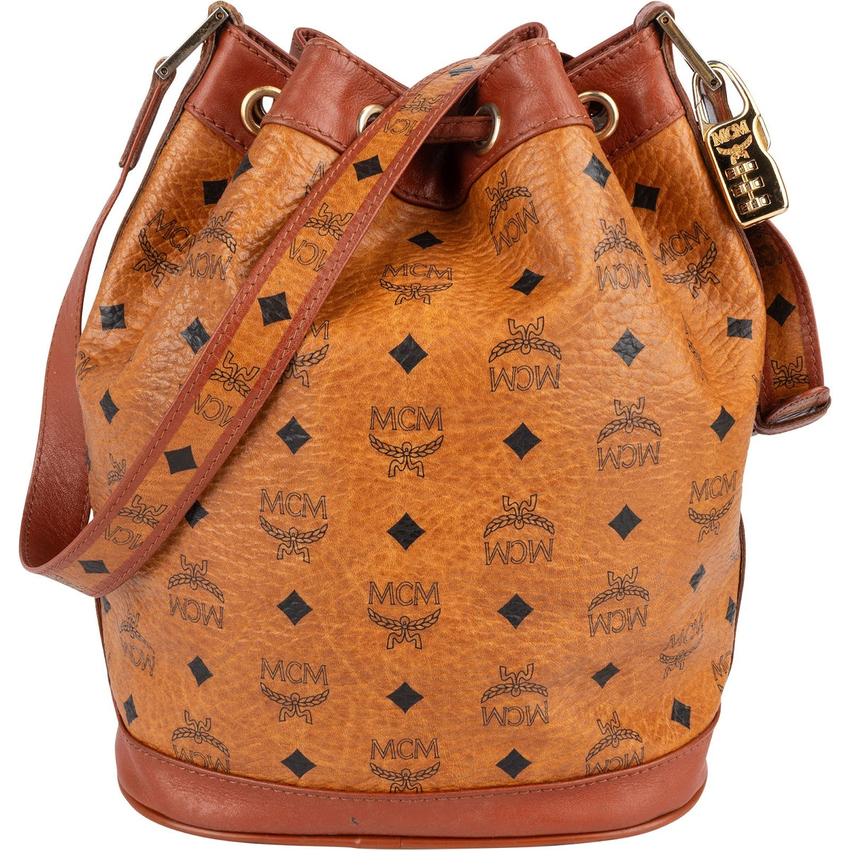 MCM Monogram Visetos Drawstring Bucket Umhängetasche, Bild 3 von 10