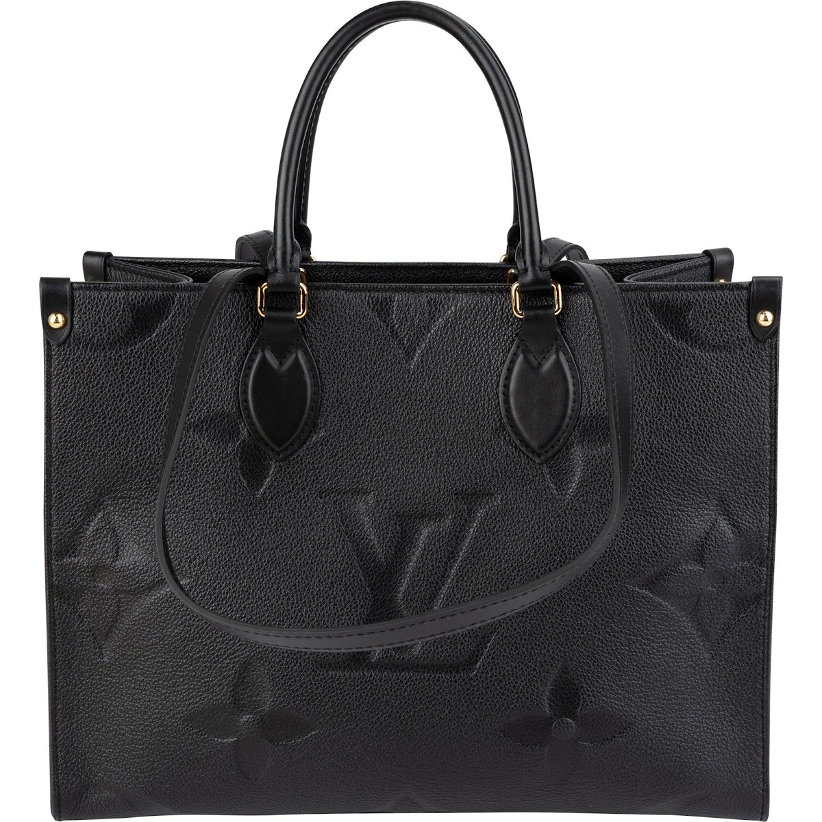 Sac porté épaule Louis Vuitton OnTheGo MM en cuir Monogram Empreinte noir