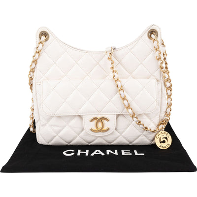 Chanel Quilted Leather Small Wavy CC Crossbody Bag