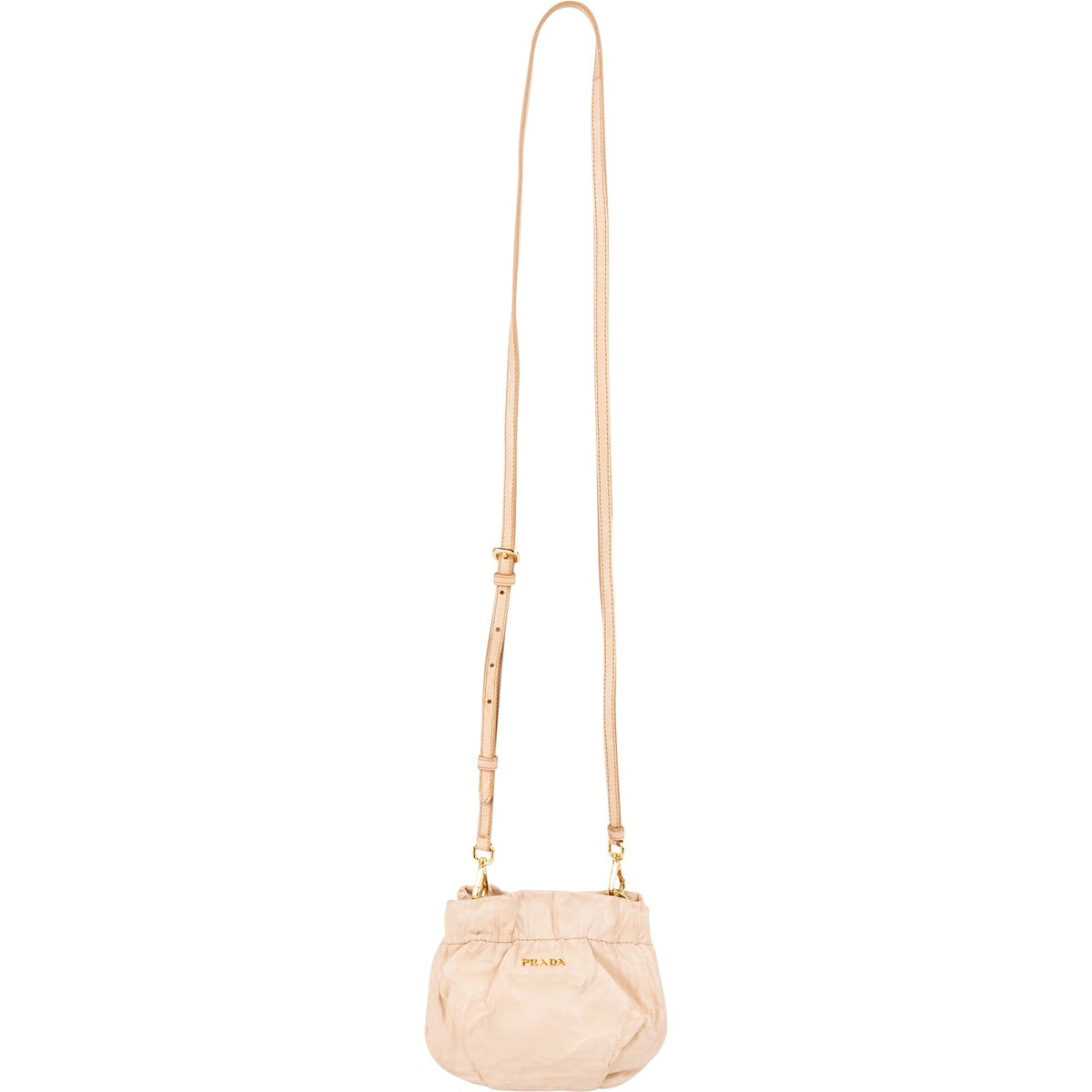 Prada mini-crossbodytas van gekreukt nappaleer