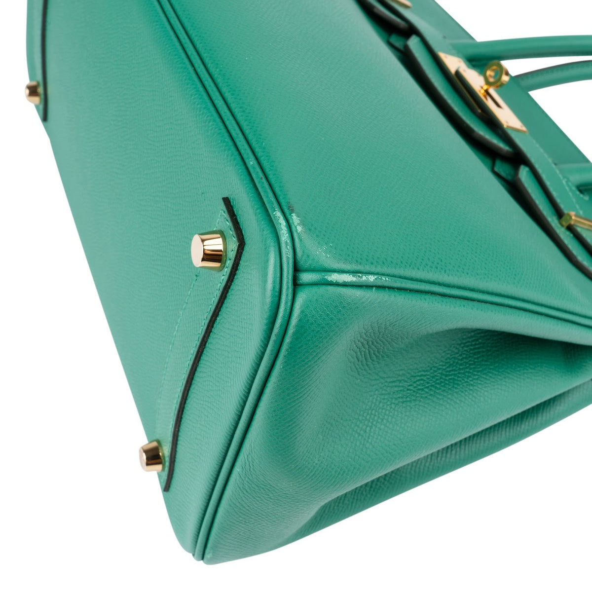 Borsa Birkin 30 Hermès in pelle Epsom color Vert Vertigo con hardware oro