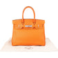 Hermès Orange H Taurillon Clemence Leather Palladium Birkin 30 Handbag