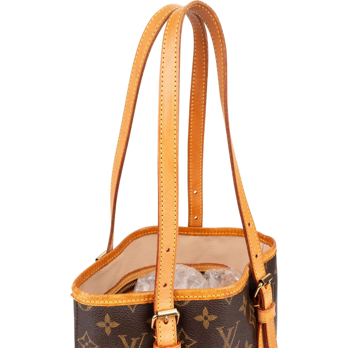 Borsa a spalla Louis Vuitton Bucket PM in tela Monogram