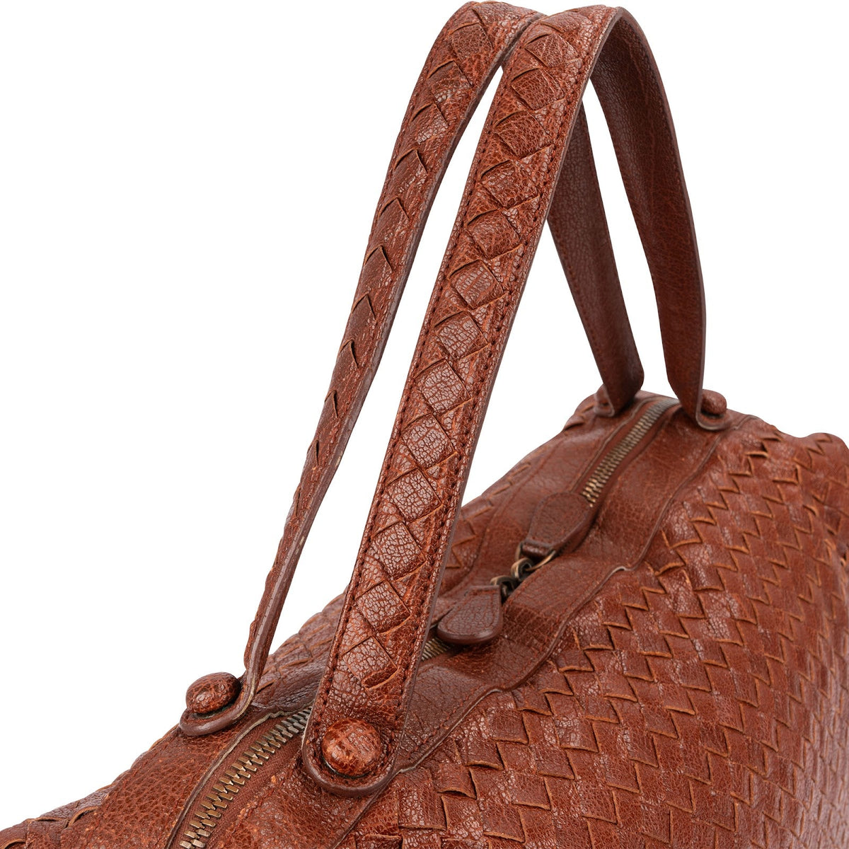 Bolso de mano Bottega Veneta Boston 40 en piel Intrecciato granulada