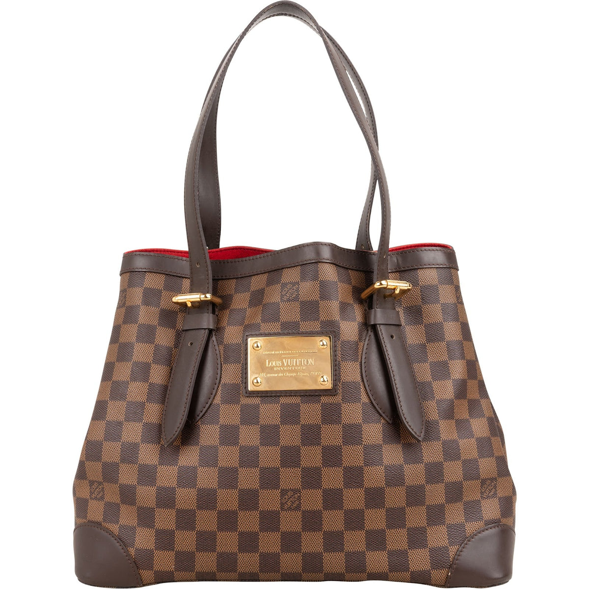 Louis Vuitton Damier Ebene Hampstead MM aus Damier Ebene Canvas und Leder – Vorderansicht