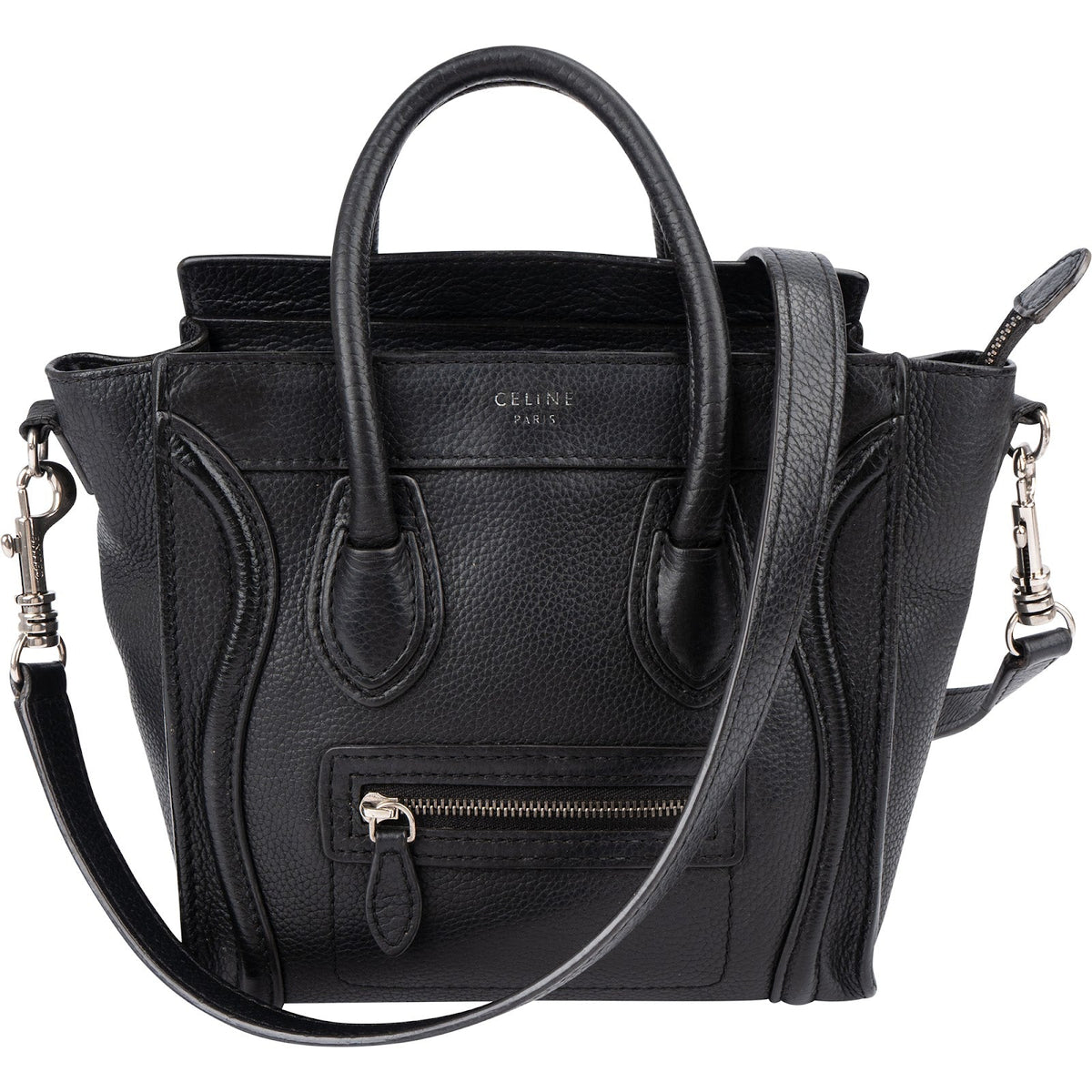 Celine Nano Luggage aus Drummed-Kalbsleder – Vorderansicht