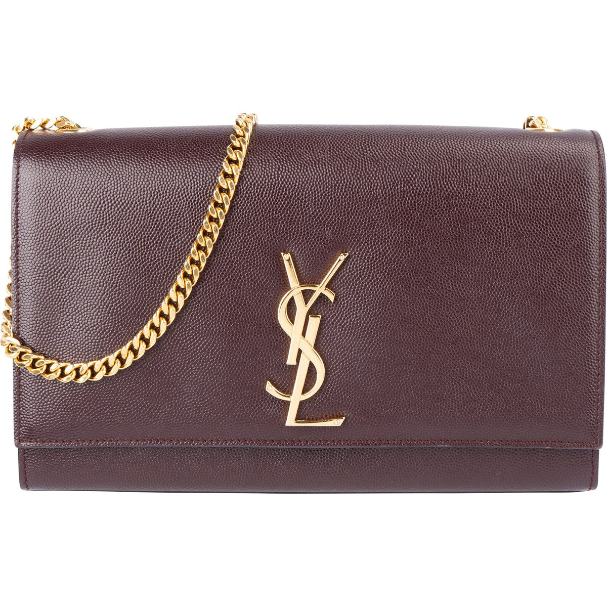 Sac bandoulière à chaîne Kate en cuir grain de poudre Saint Laurent