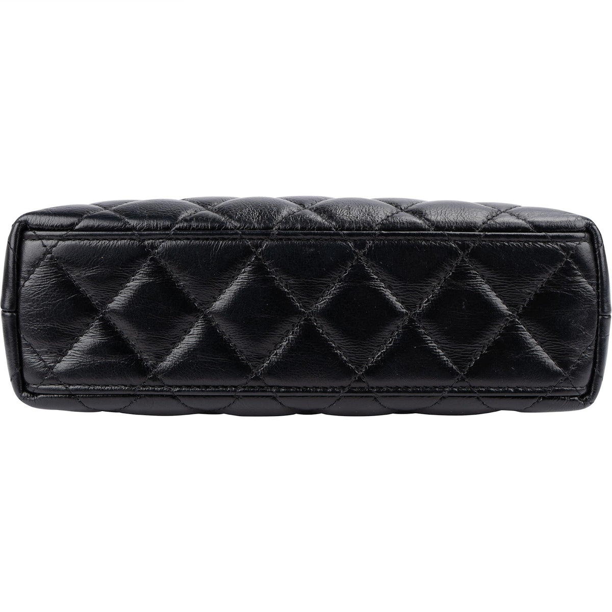 Sac bandoulière Chanel Nano Kelly à poignée en cuir d'agneau matelassé noir