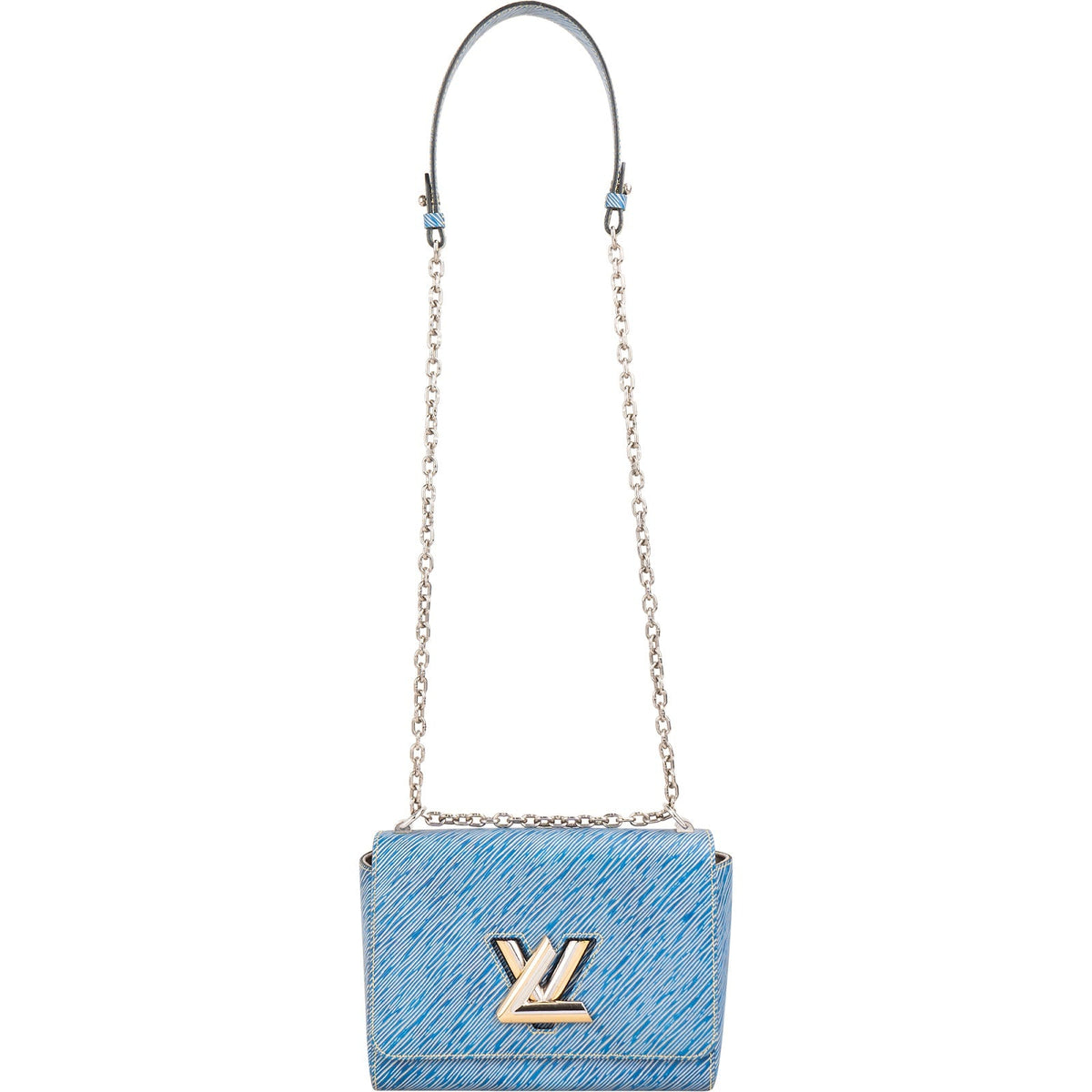 Borsa a tracolla Twist Louis Vuitton in pelle Epi bicolore blu