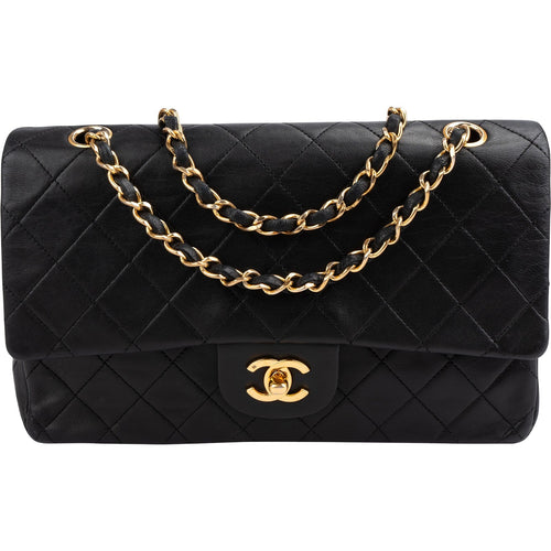 Chanel Quilted Lambskin 24K Gold Medium Double Flap Shoulder Bag