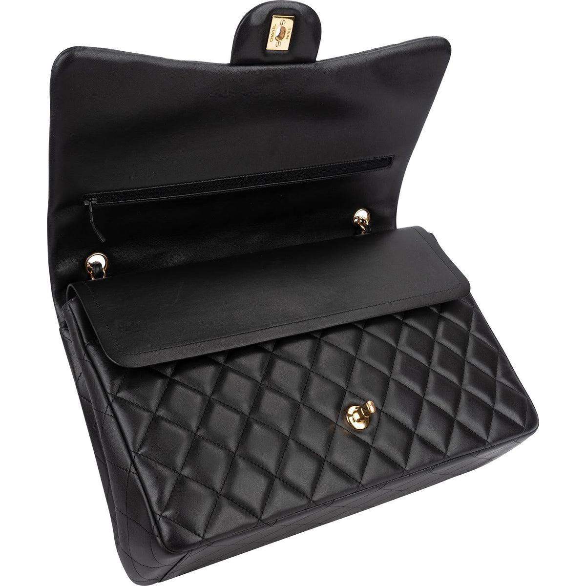 Bolso bandolera Chanel Maxi Double Flap de piel de cordero acolchada