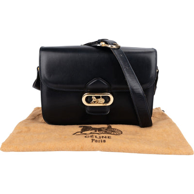 Celine Blue Box Calfskin Carriage Triomphe Shoulder Bag