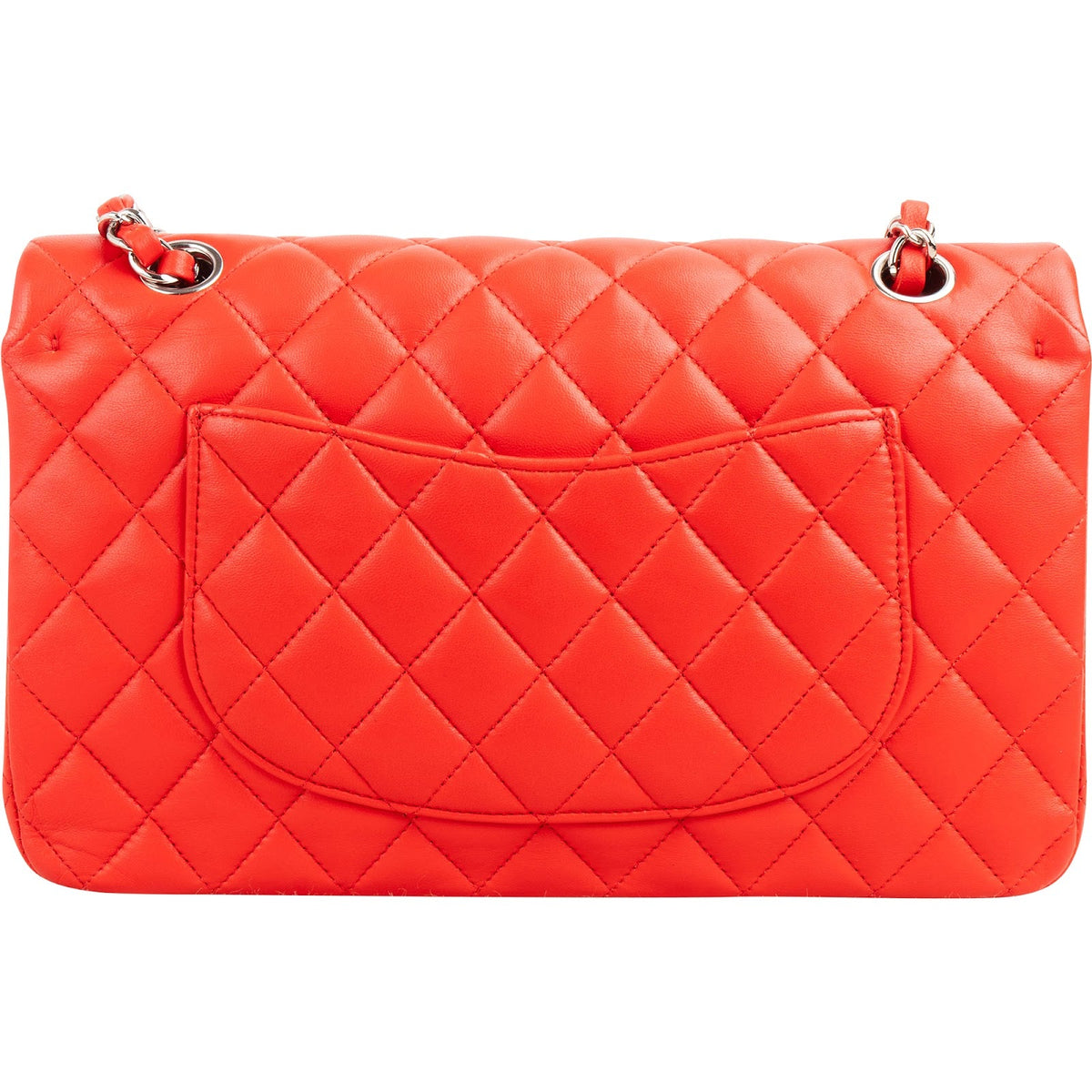 Sac à bandoulière Chanel Medium à double rabat en cuir d'agneau matelassé et palladium