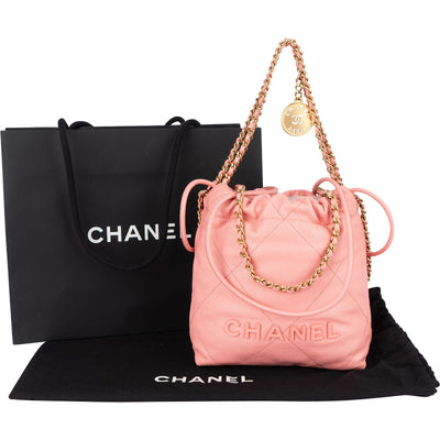 Chanel 22 Small Drawstring Handbag in Caviar Leather