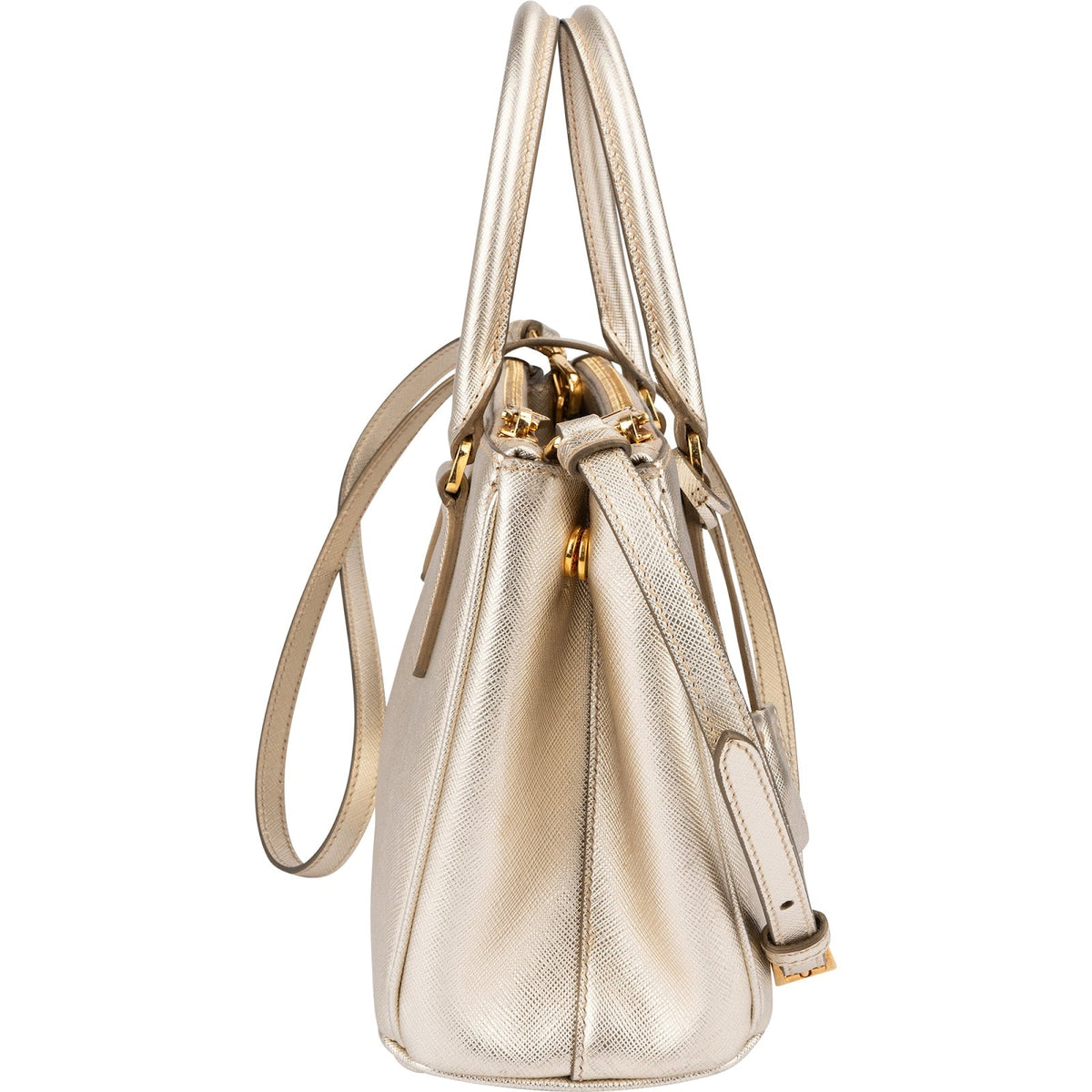 Borsa a mano piccola Galleria in pelle Saffiano metallizzata Prada