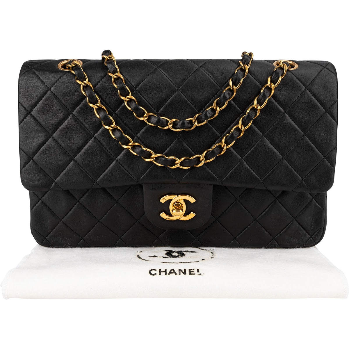 Chanel Lammleder Gold Medium Double Flap Schultertasche, Bild 2 von 16