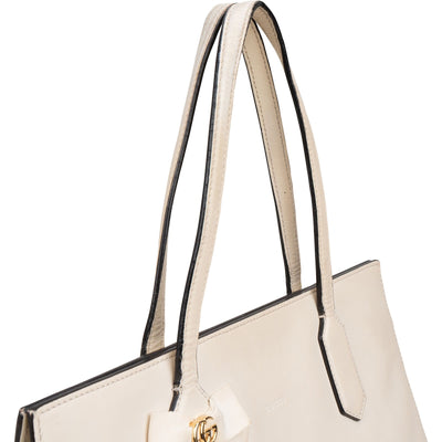 Gucci Japan Exclusive Cream Leather GG Bow Tote Shoulder Bag