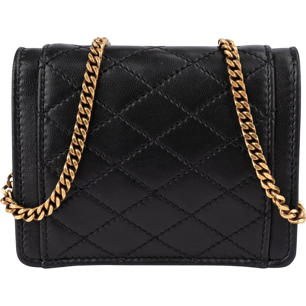 Saint Laurent Cassandre Envelope Micro aus gestepptem Lammleder – Ansicht 4