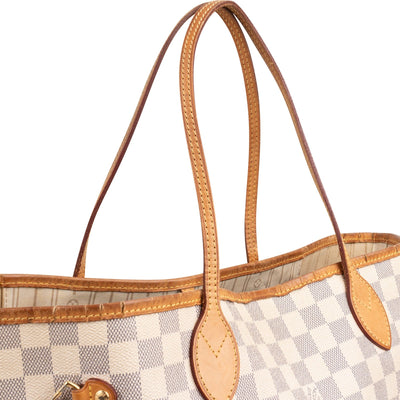 Louis Vuitton Monogram Damier Azur Canvas Neverfull MM Shoulder Bag