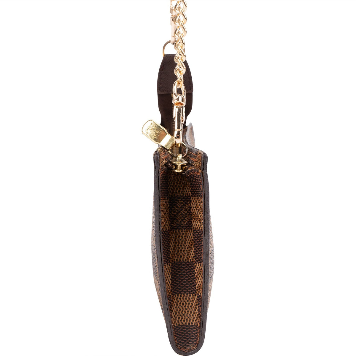 Bolso de hombro Louis Vuitton Bucket Pochette en lona Damier Ebene