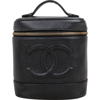 Chanel Caviar Leather Vertical Vanity Case Handbag