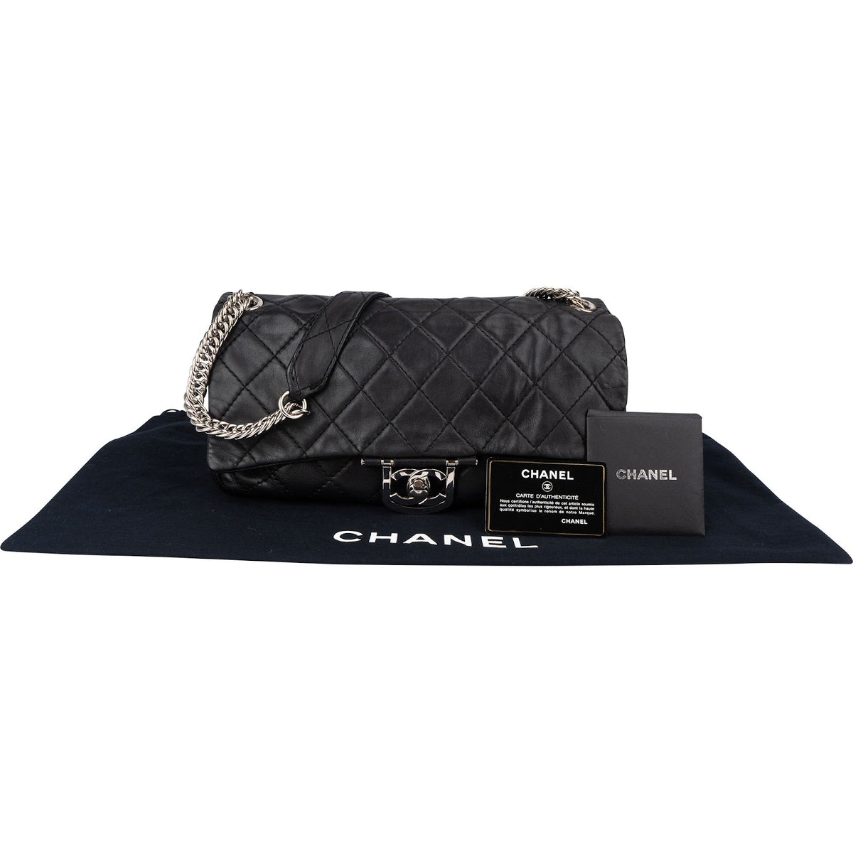 Chanel Jumbo Single Flap Lammleder Palladium, Bild 2 von 13