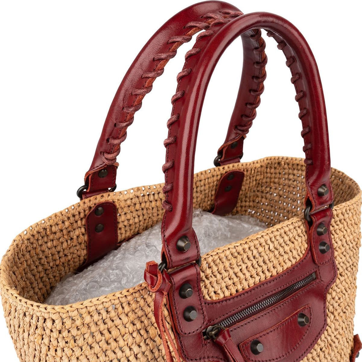Balenciaga Raffia Panier Basket City Handtasche, Bild 2 von 10