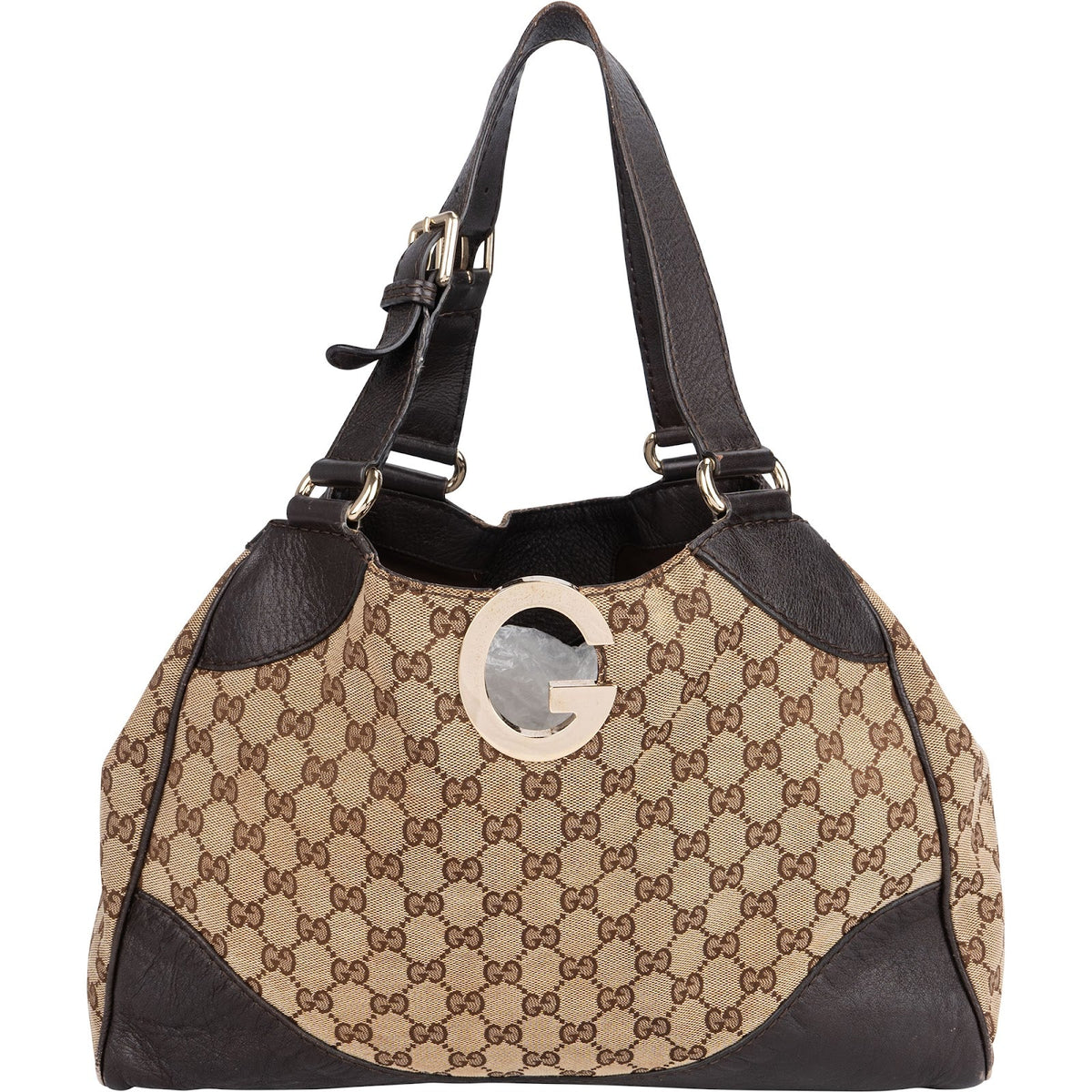 Gucci Monogram GG Canvas Eclipse Hobo aus Canvas und Leder – Vorderansicht