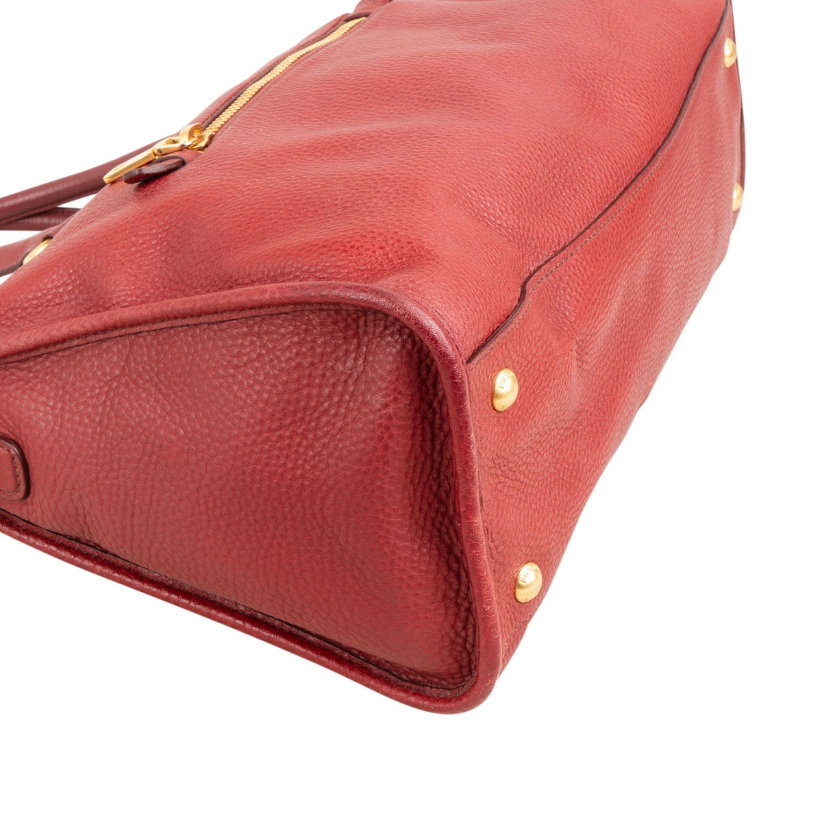 Prada Rot Vitello Daino Leder Satchel City Handtasche, Bild 7 von 10