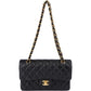 Chanel Quilted Caviar Leather Gold Small Double Flap Shoulder Bag