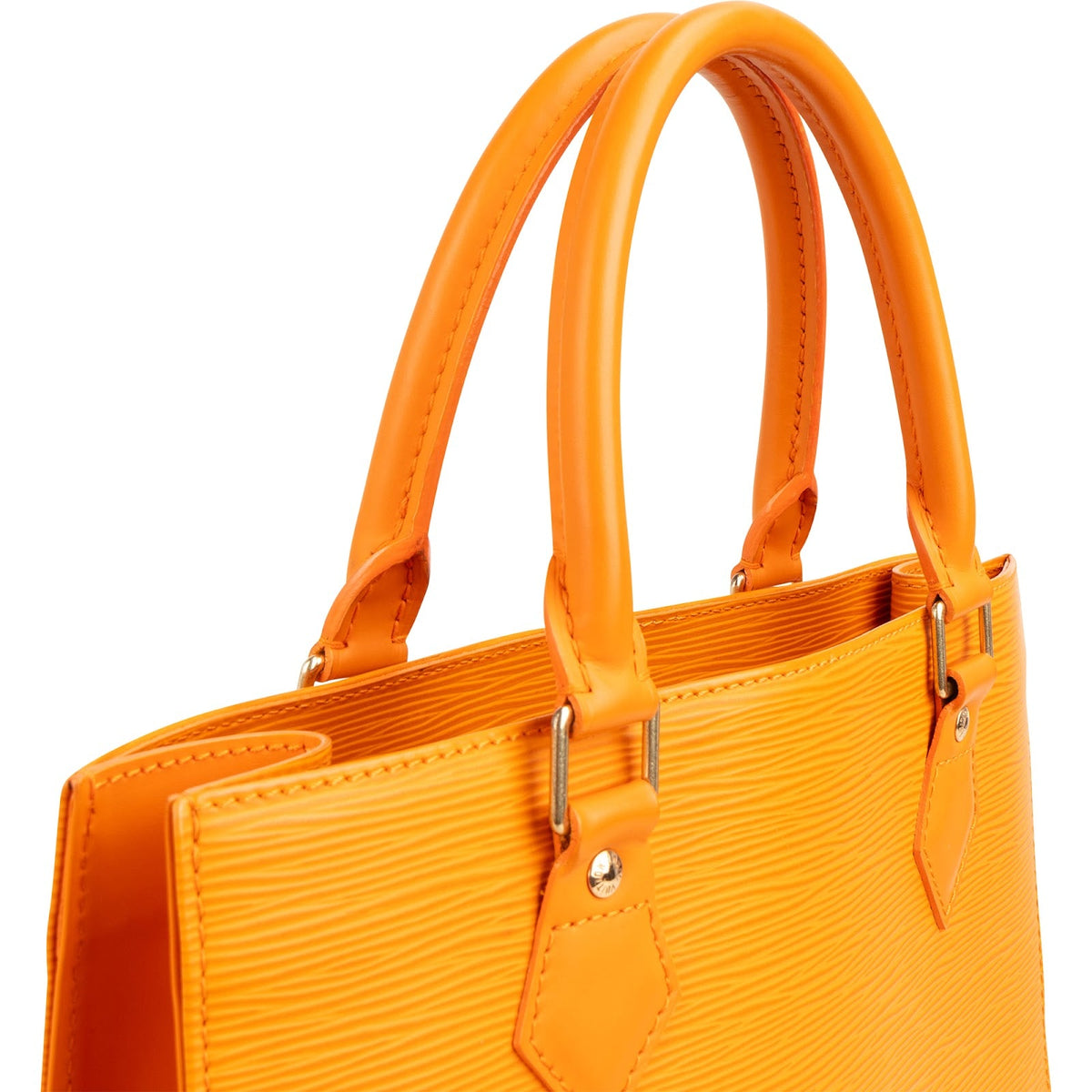 Louis Vuitton Orange Epi Leder Sac Plat Handtasche, Bild 2 von 10
