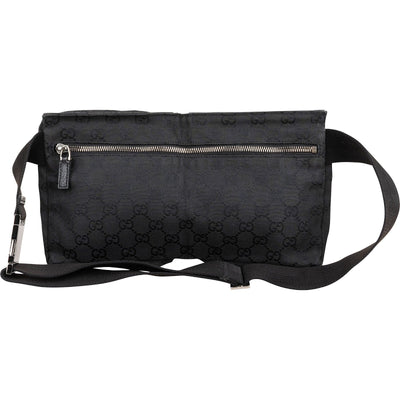 Gucci Black Monogram GG Canvas Belt Crossbody Bag