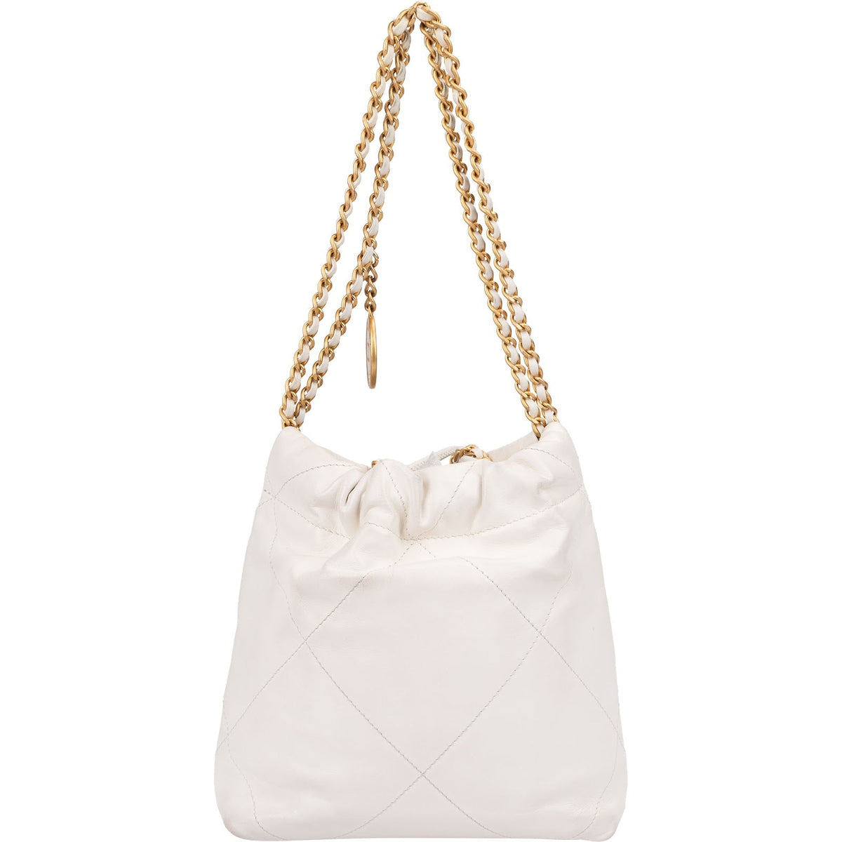 Chanel 22 gewatteerde kalfsleren Drawstring Crossbody crossbody tas
