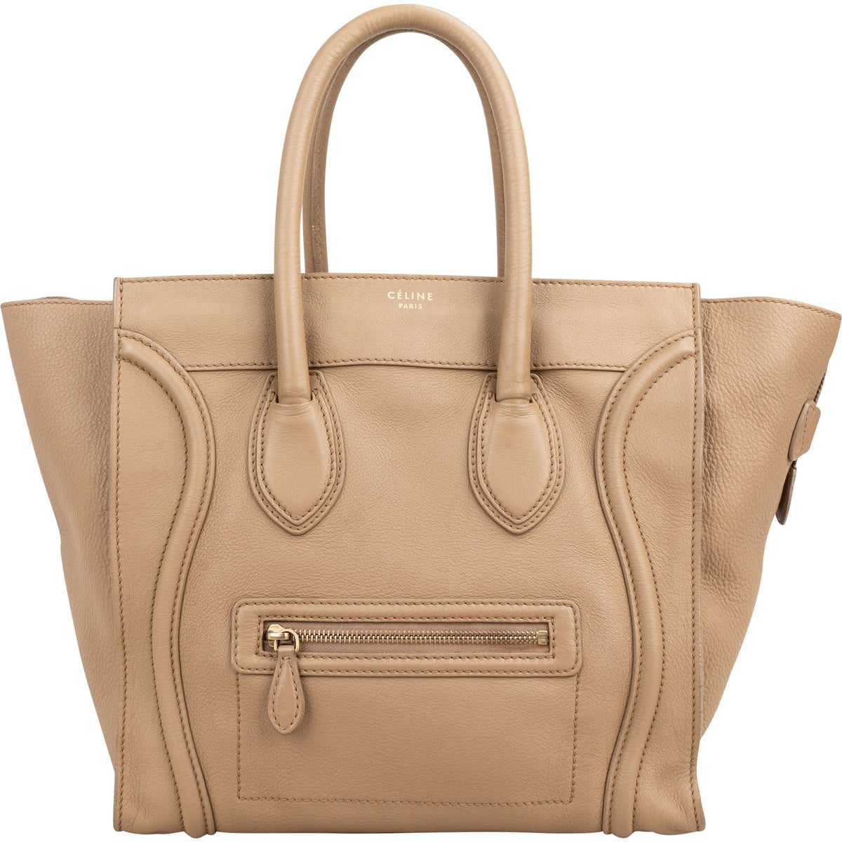Borsa tote Céline Luggage in pelle di vitello bottalata