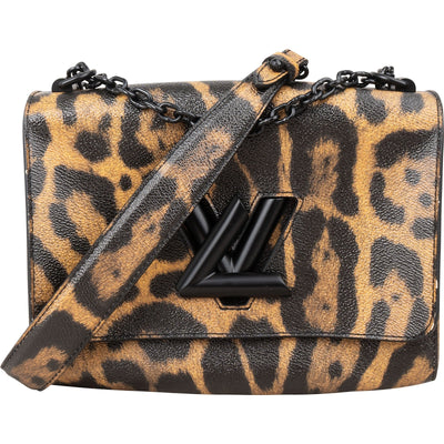 Louis Vuitton Monogram Wild At Heart Cat Leopard Print Twist MM Umhängetasche