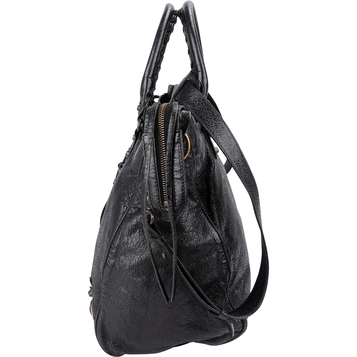 Borsa tote Balenciaga City in pelle Arena nera